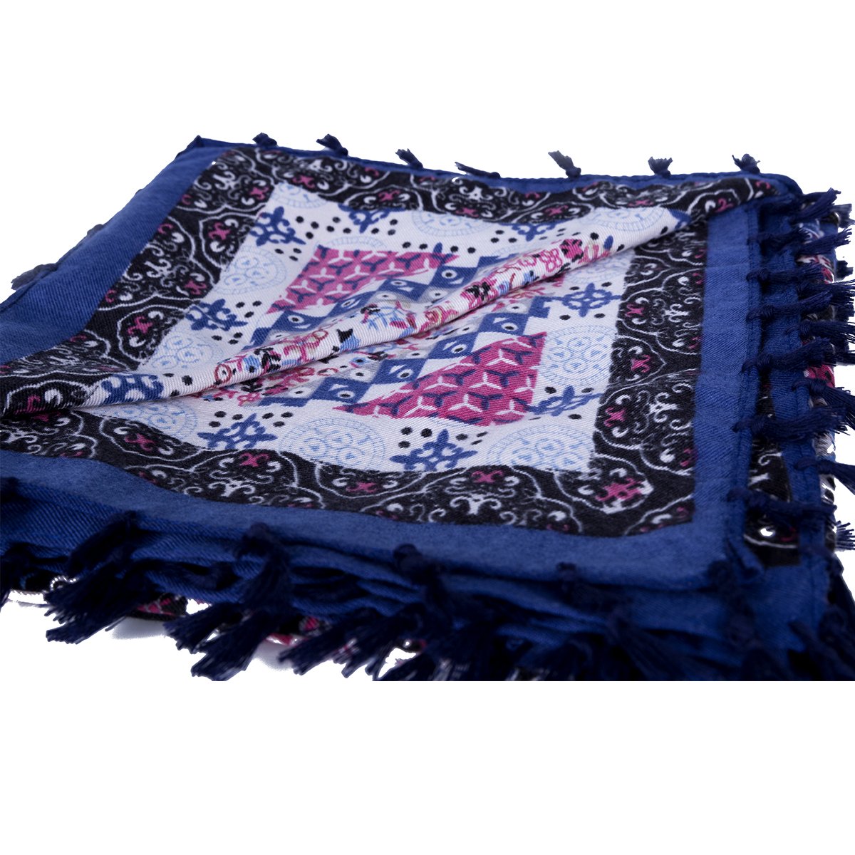 EVRFELAN Women Boho Scarf Tassel Shawl Tapestry Tablecloth Beach Towel Picnic Throw Wall Hanging Yoga Mat Ladies Cotton Scarves by Popular Handicrafts (Blue1)