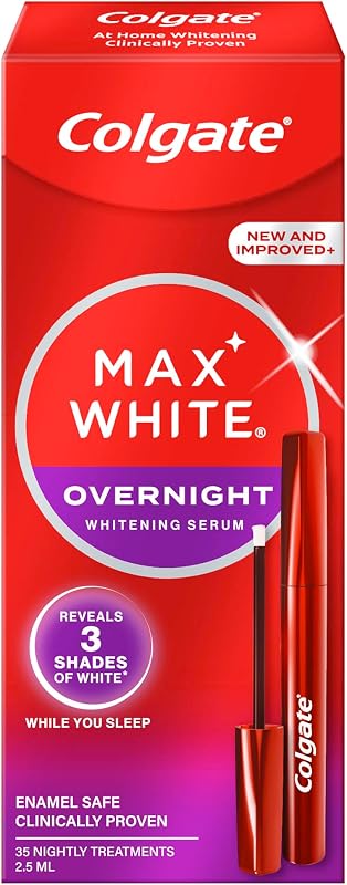 Max White Night Sérum Branqueador (2.5ml) | Branqueador de Dentes em Casa | Revele 3 tons de branco* enquanto dorme | Novo aplicador melhorado | Esmalte Seguro