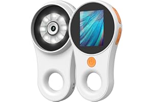 IWOBAC Microscope for Kids, Educational Science Kit Toys Portable Handheld Magnifying Glass, Macro Fixed Focus Digital Kid Microscopes Up to 500x Magnification,4X Zoom, Interactive Learning, Ages 3+ (White)