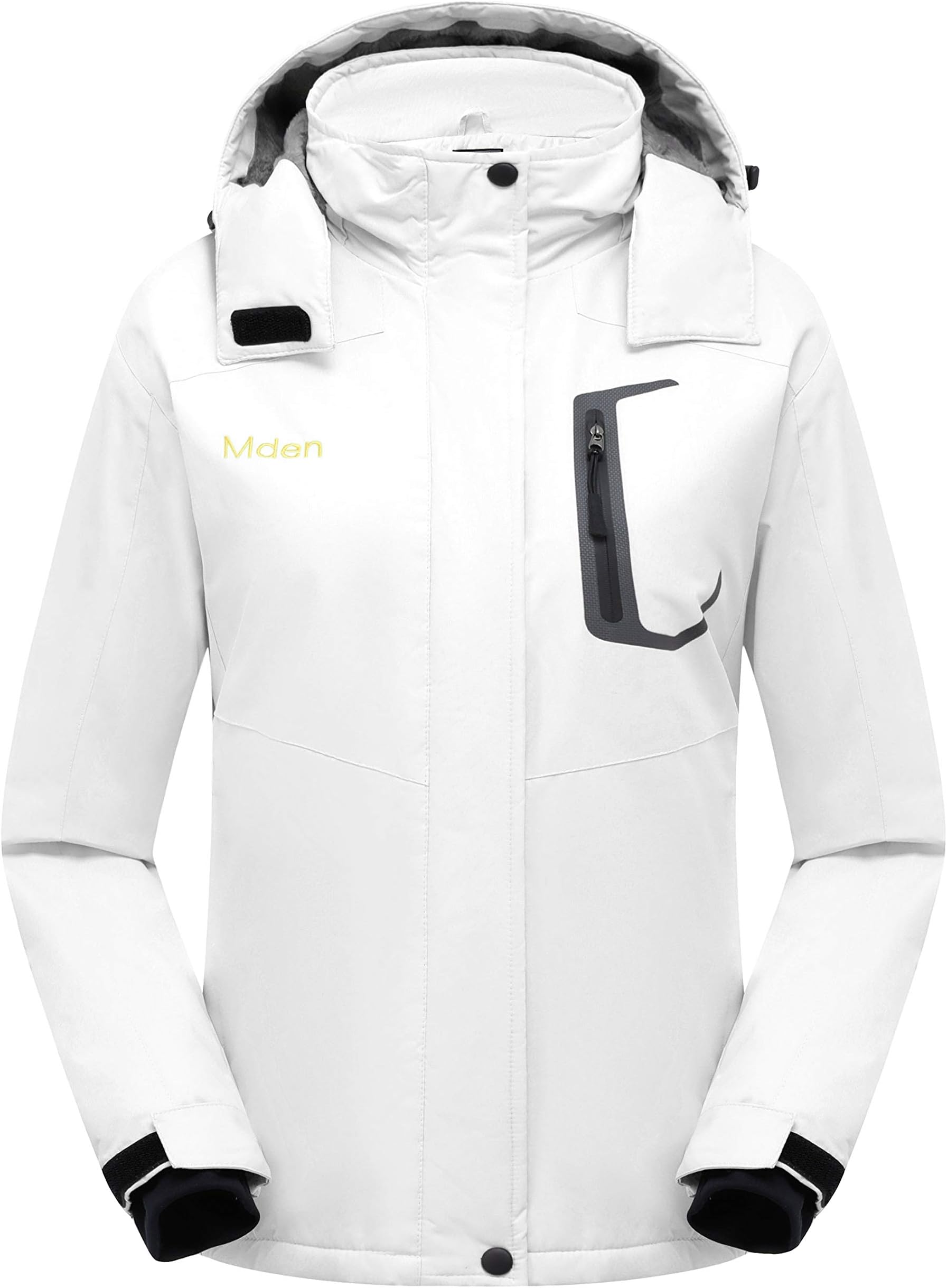 MdenWomen's Waterproof Ski Jacket Outdoor Windproof Fleece Insulated Snowboard Rain Jacket