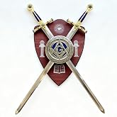 Medieval Two Swords Set - Masonic Medium Short Sword, with Ornamental Hanger Plate