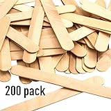 Korlon Natural Wooden Ice Cream Sticks Treat Sticks Freezer Pop Sticks, 4.5 Inches Length Wooden Sticks for Ice Cream Bars, 200Pcs