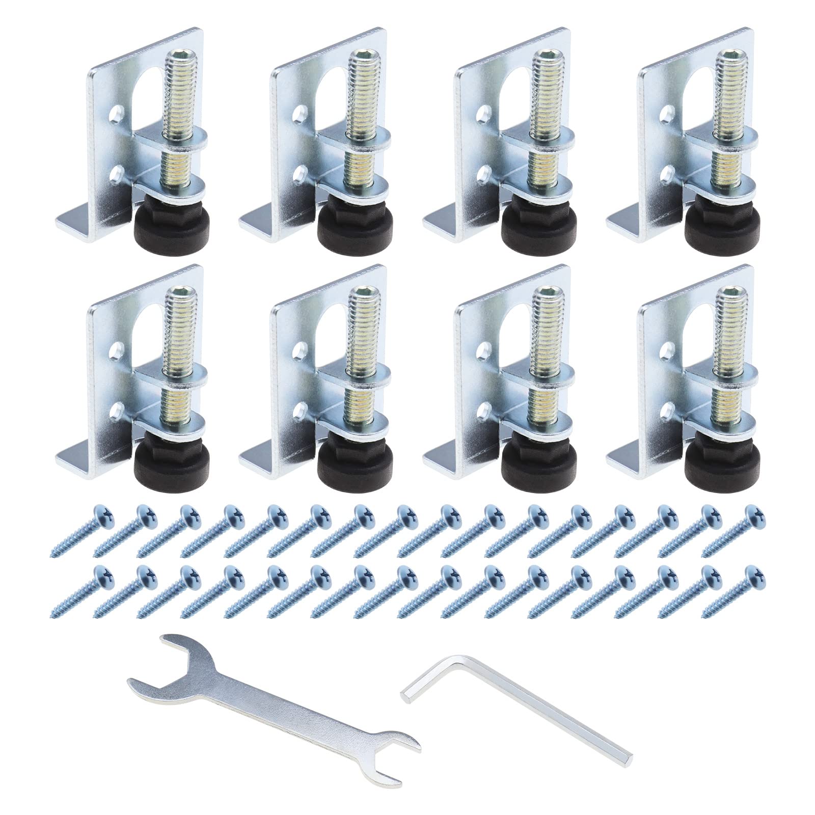 VGOL 8PCS Heavy Duty Furniture Leveling Feet Baseboard Fixings Adjustable Feet Bracket for Workbench Table Sofa Cabinets Shelving Units