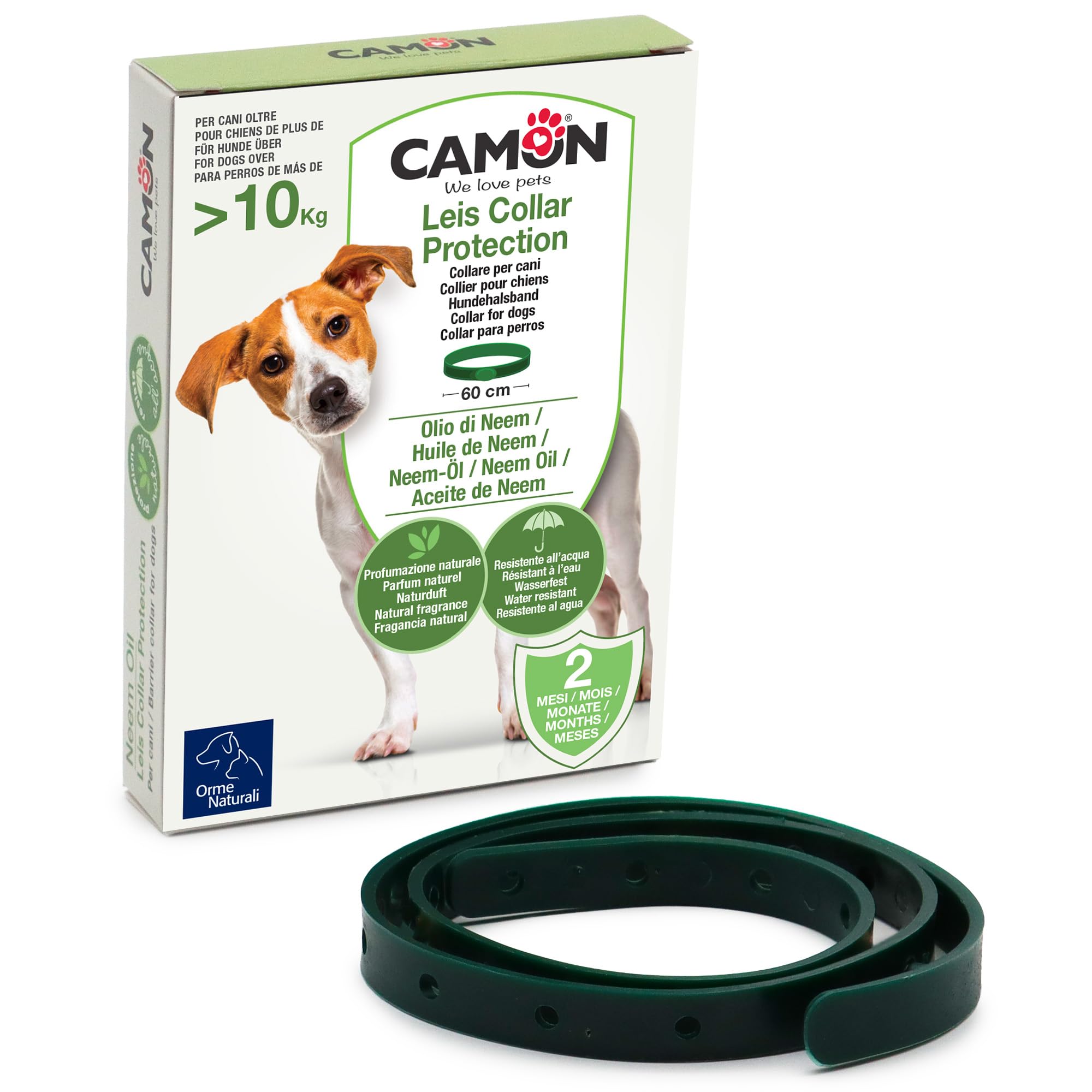 CAMON | Protective Dog Collar (>10 kg) with Neem Oil, 75 cm, Natural Protection for up to 2 Months