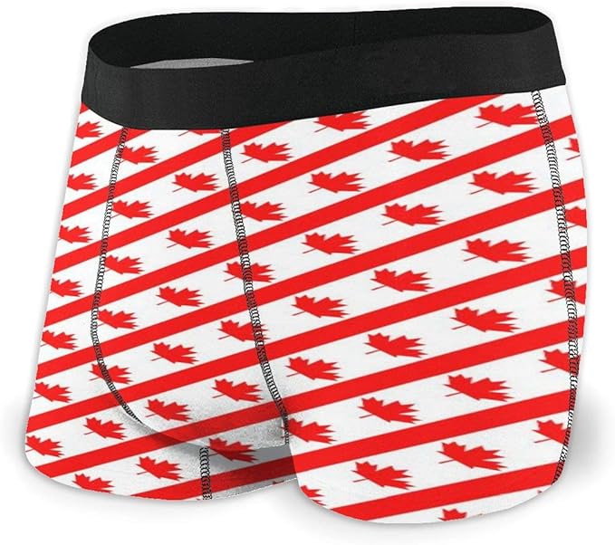 Wearibear Canadian Symbol Maple Leaf Flag Boxer Briefs Men's Underwear