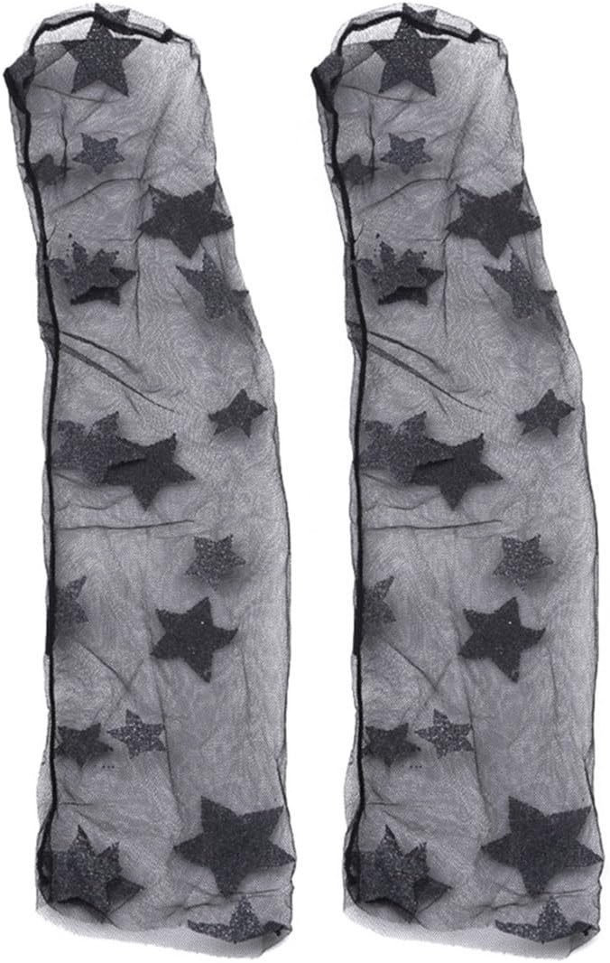 Edtoy 1 Pairs Stars pattern Women Socks Sheer Slouch Socks Transparent Lace Socks