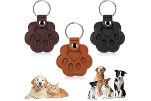 Wilupry Dog Cat Hair Collector Keychain, Leather Paw Shaped Pet fur Keepsake, Memorial Storage Key Chain Gift