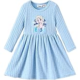 Disney Princess Frozen Elsa Minnie Stitch Floral Toddler Girl Dress A Line Long Sleeve Kids Casual Fall Clothes 2-6 Years