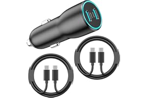 UCACA [MFi Certified] iPhone 15 Fast Car Charger, PD 40W Dual Type C Car Charger Adapter Fast Charging with 2 Pack USB C to USB C Cord for iPhone 15/15 Plus/15 Pro/15 Pro Max, iPad Pro/Air/Mini, Black