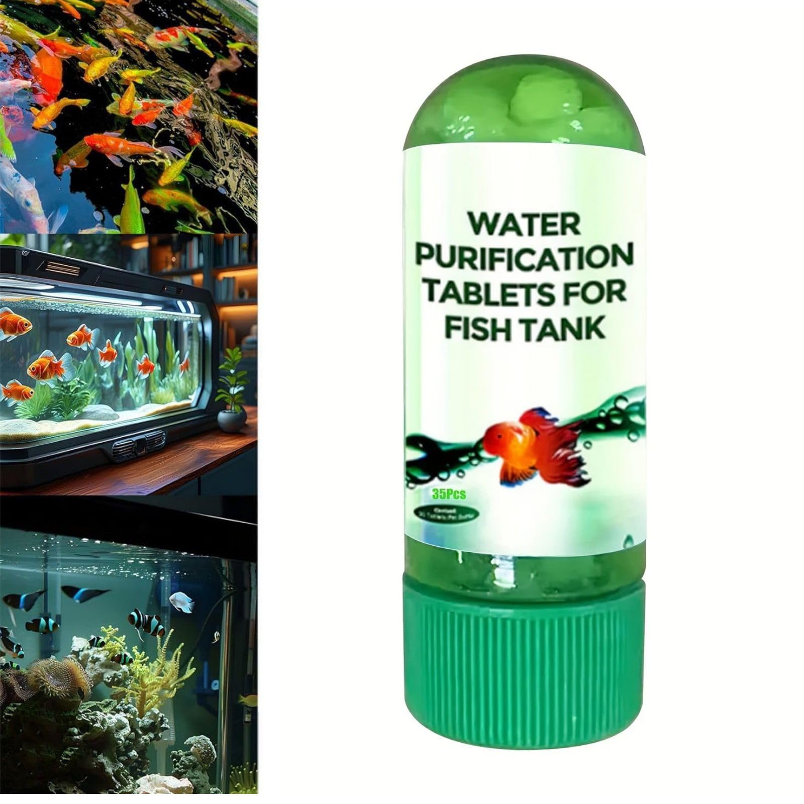 Powerful Aquarium Water Purification Tablet,Quick Clear Aquarium Fish Tank Treatment,Water Purification Tablets,Portable Aqua Wa-ter Purifi-cation Tab-lets,Fish Tank Cleaner,Wa-ter Purifying Tablets
