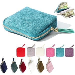Ainguu Travel Jewelry Case, Portable Jewelry Organizer with 6 Independent Layers, Small Pouch Bag for Necklace Bracelet Rings