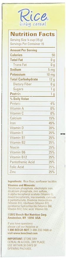 beechnut rice cereal ingredients