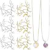 Isslly Branch Shape Blanks, Adjustable Claw Pendant Trays, Hypoallergenic Brass Branch Prong Pendant Bezels for Jewelry Making Bracelet Earrings Necklace DIY Crafts