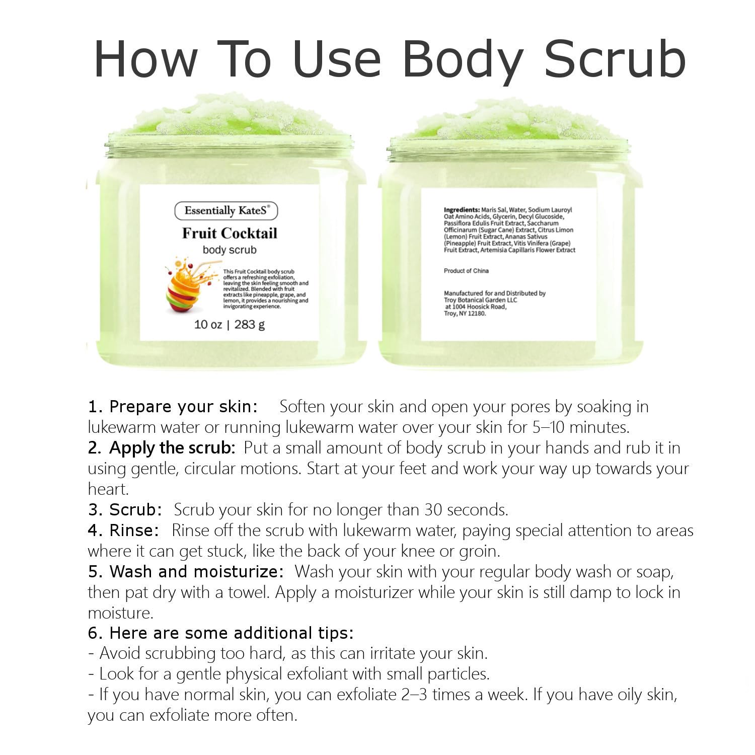 Fruit Cocktail Body & Foot Scrub 10 Oz - A refreshing, sweet, juicy aroma evokes the scent of freshly picked grapes - The best stocking stuffer. - Image 3