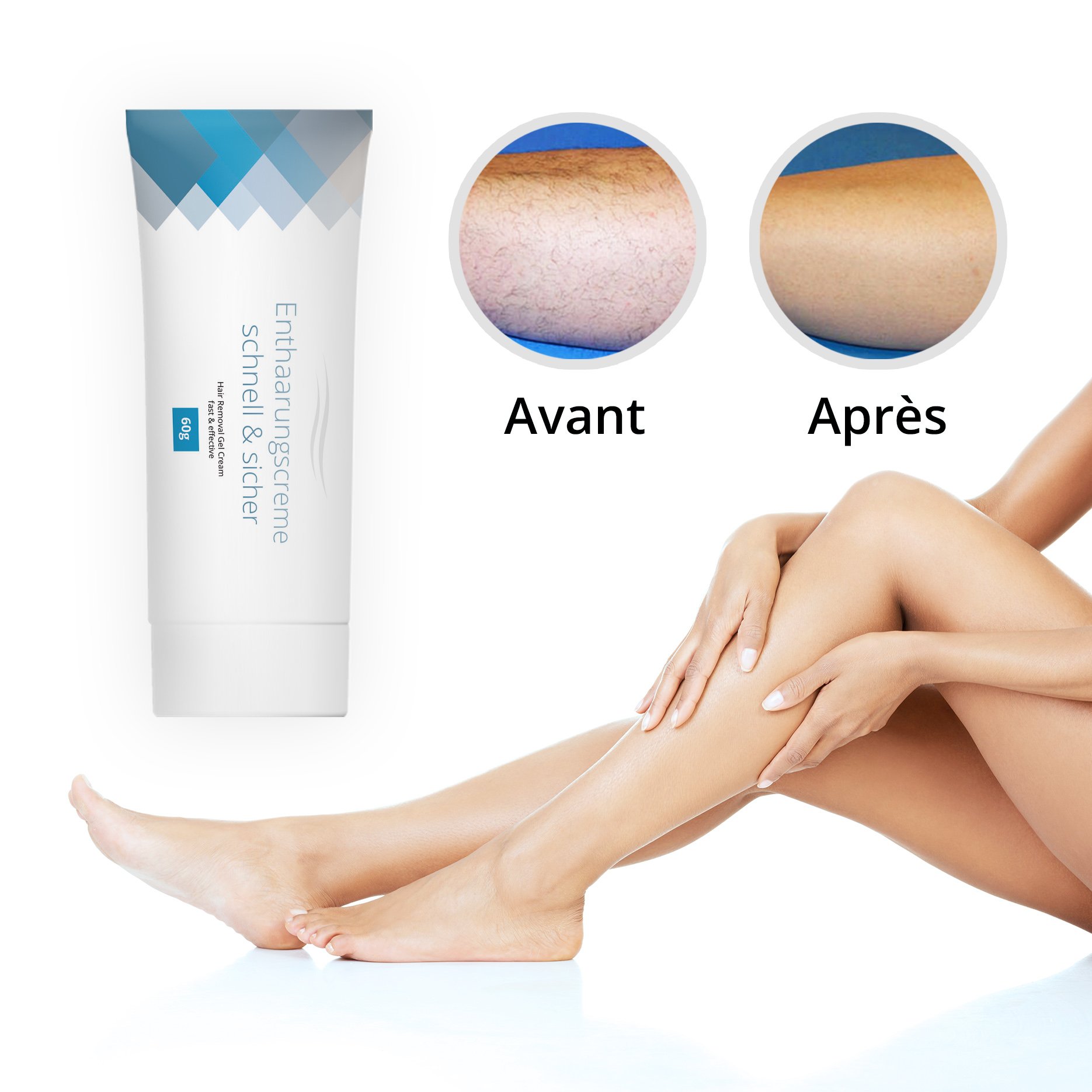 Tillmann\'s Crème Dépilatoire/2 Tubes/Crème Epilation Hydratante Naturelle. Parfum exquis à la citronnelle/Pour Homme et pour Femme - Livrées avec une spatule/Instructions d\'utilisation en Francais