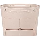 Vercord Extra Tall Felt Bag Organizer Vertical Height Design for Deep Tote and Backpack Bags Cream Beige