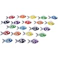 TickiT Rainbow Gel Number Fish - Set of 21 - 7 Colors - Teach Counting 0-20 with Numbers and Subitized Dots - Sensory Manipulative