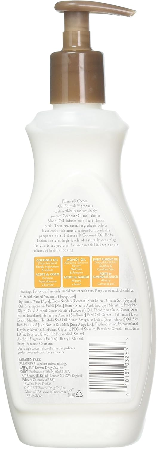 Palmers Coconut Oil Body Lotion 13.5oz Pump (3 Pack), 400 ml (Pack of 3) - Image 3