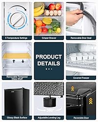 Upstreman 3.2 Cu.Ft Mini Fridge with