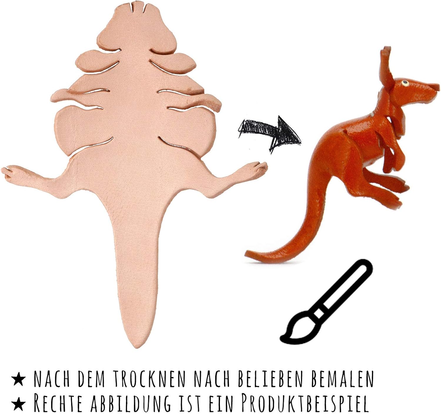 MONKIMAU Self-made Kangaroo Jack, Australia Figurine made from Leather in 3d Design - Image 5