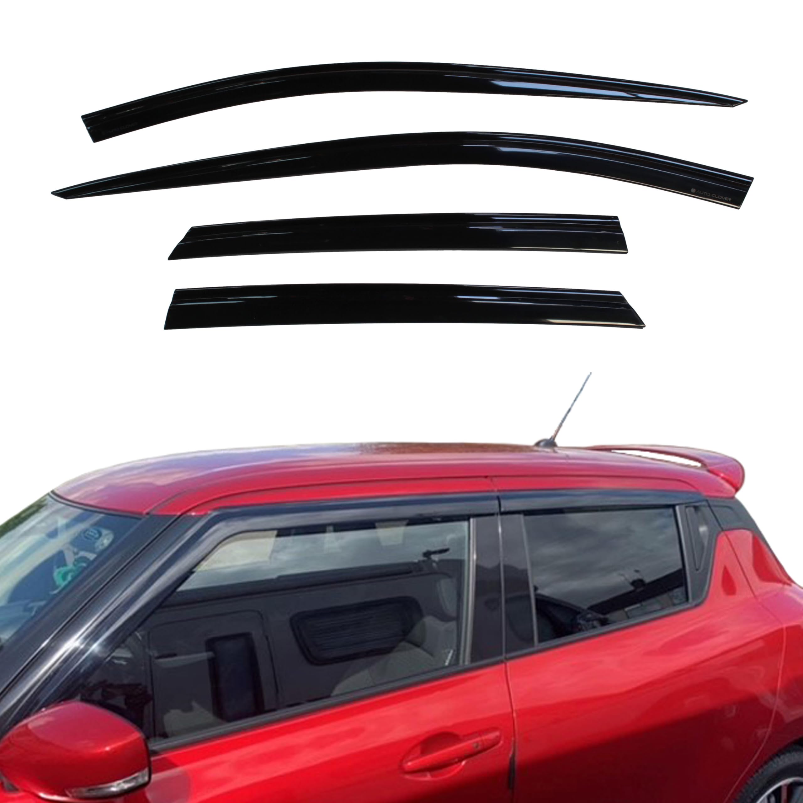 AUTO CLOVER Wind Deflectors Set for Suzuki Swift 2017-2024 (4 pieces)