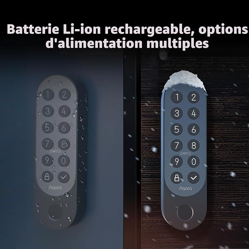 Serrure Connectée U200 avec Clavier à Empreinte Digitale, Noir