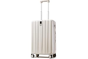 Hanke 20 Inch Carry On Luggage 22x14x9 Airline Approved Lightweight PC Hard Shell Suitcases with Wheels Travel Luggage Rolling Suitcase Travel Luggage Bag Christmas Gifts for Birthday(Ivory White)