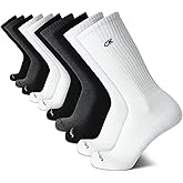 Calvin Klein Mens Crew Socks - 10 Pack Cushioned Athletic Performance Breathable Running and Sports Crew Socks for Men