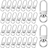 30PCS Metal Lobster Claw Clasps, Lanyard Swivel Snap Hooks with Key Rings, Heavy Duty Metal Keychain Clip, DIY Accessories for Bag Key Chains Connector Jewelry Making (Silver)
