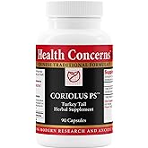 Health Concerns Coriolus PS – Turkey Tail Mushroom Supplement for Immune Support & Gut Health – Microbiome Balance – Cooling Chinese Herb – 1500mg Turkey Tail Per Serving – 90 Capsules