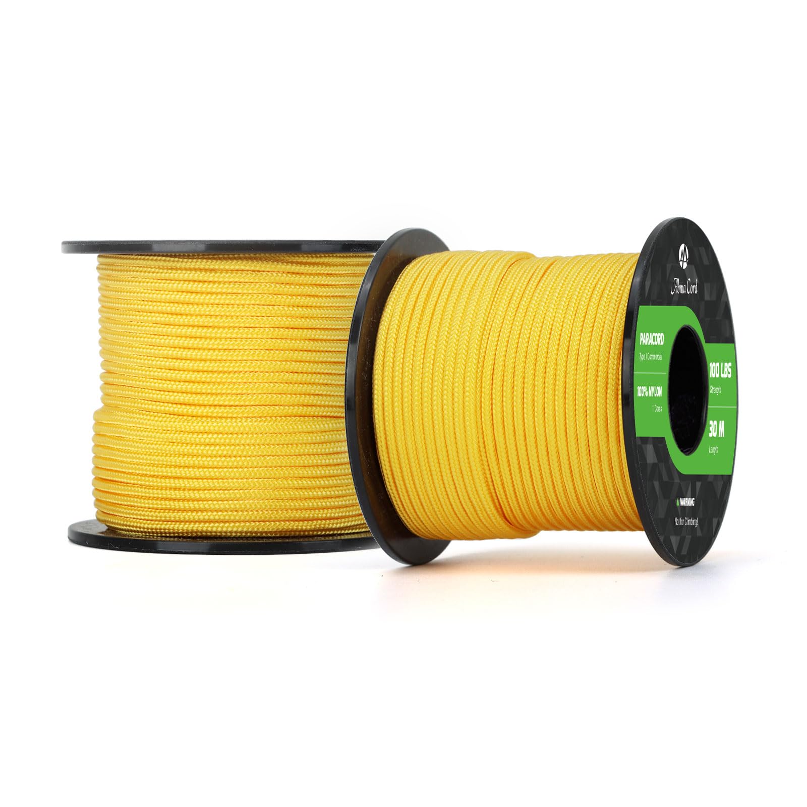 Abma Cord Paracord 100 lbs 2mm 100% Nylon 30M - Yellow — image 1