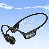 IP68 Waterproof Swimming Headphones, Bone Conduction Liquid Silicone Bluetooth Headphones, Built-in 32GB MP3 Player, Soft and Lightweight Open-Ear Design for Swimming/Marathons/Showers/Cycling (Black
