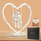 Iron Anniversary Wedding Gifts for Wife/Her/Him/Husband,Wedding Gifts for Couples,Birthday/Valentine's Day/6th Anniversary Keepsake,Handcrafted Iron Couple Statue Decor,Heart Sculpture/Figurine