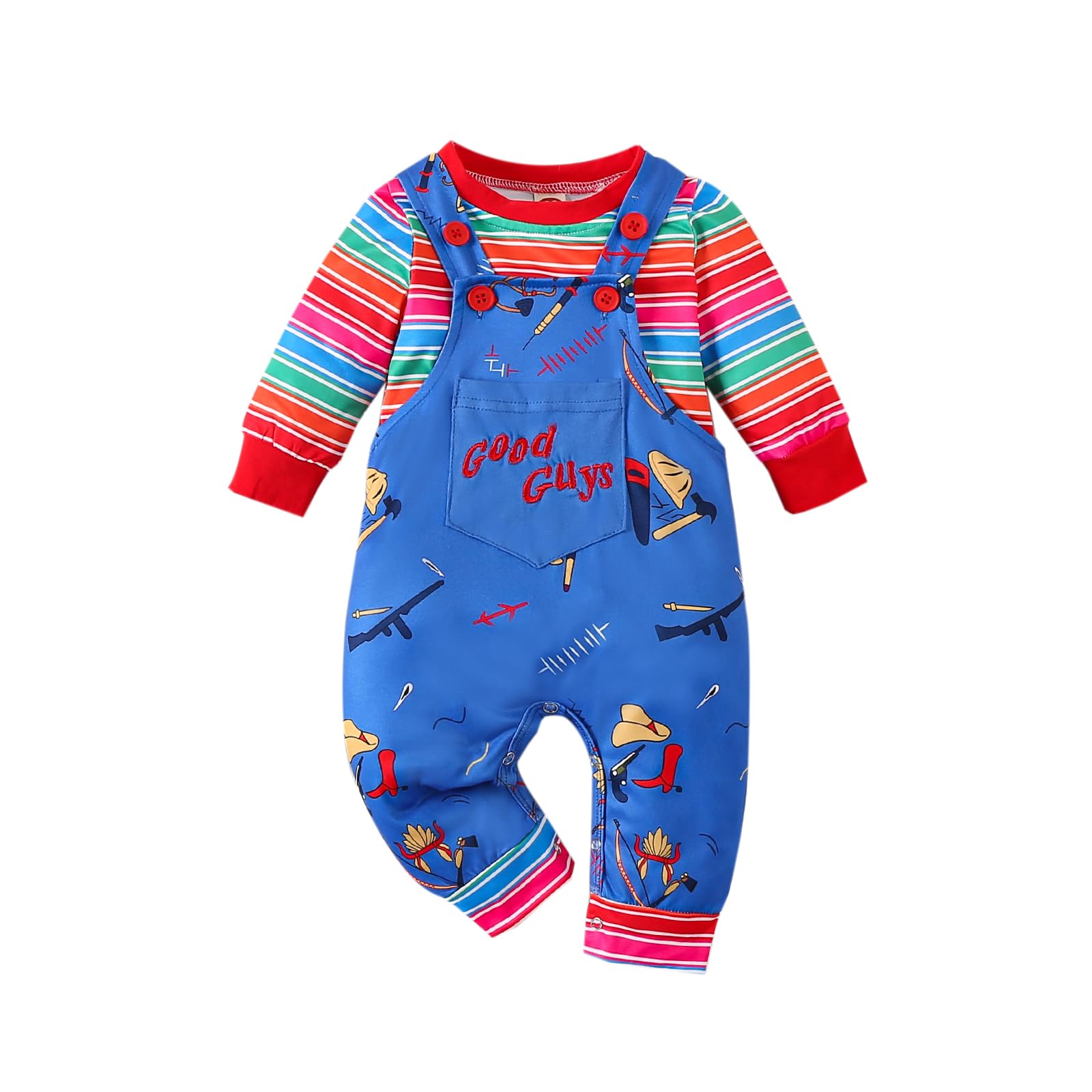 Photo 1 of Gakizon Baby Boy Halloween outfits,Infant baby Toddler Boy Chucky Outfit Good guy Outfits