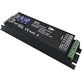 5 Channel DMX Decoder with RDM Digital Display,DMX512 Dimmer Driver PWM RGBCCT LED Controller for RGBWW RGBW or 5group White lightstrips LED Module Light Input 12V-48VDC