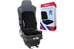 Elmara Truck Seat Cushion for Truck Driver Back Pain – Truck Driver Seat Cushion & Back Support – Trucker Gifts – Semi Truck Accessories for Men & Women – Bus Driver Seat Cushion (2-Piece Set)