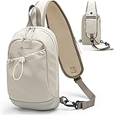 MDODO Sling Bag for Women, Crossbody Sling Chest Daypack Shoulder Cross body Bags for Casual Commuting Work Travel Sport Hiking,3.4L,Green Beige