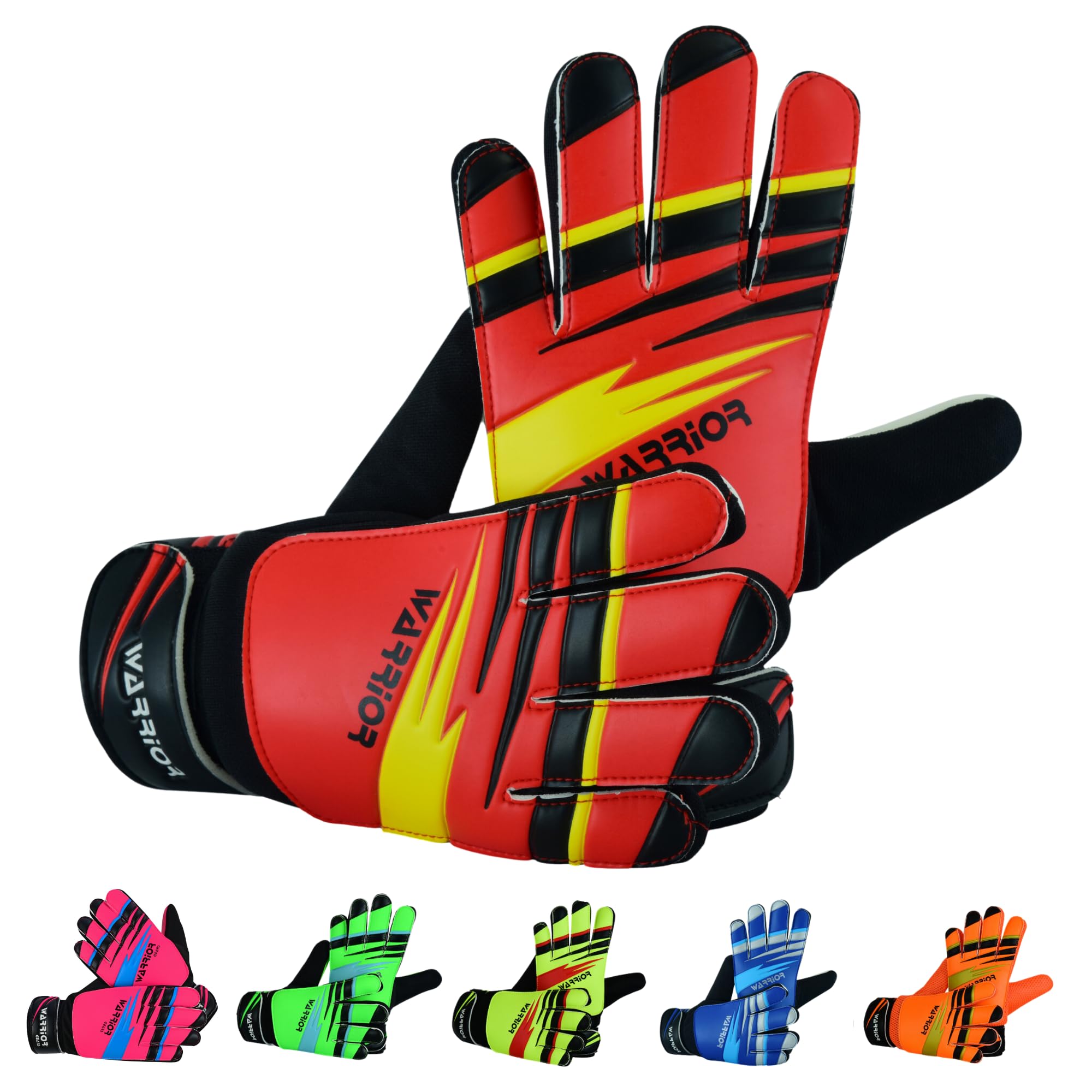 warrior gears Goalkeeper Glove Kids, Football Goal Keepers Gloves, Goalie Glove Kids with Double Wrist Protection, Junior Goalkeeper Gloves