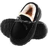 Boys Slippers House Moccasins Slippers for Boys with Memory Foam Nonslip Rubber Sole Indoor Outdoor Shoes for Boys
