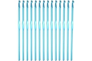 HEYLEAYAR 5MM Aluminum Crochet Hooks 14PCS,Crochet Needle US Size H(US Size 8),Crochet Hooks Bulk for Craft Yarn Contribute to Beginners