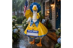 Porch Goose Raincoat Outfits Large Statue Spring Summer 23 Inch Outdoor Front Yard Clothes Funny Dress up Rain Coat Accessori