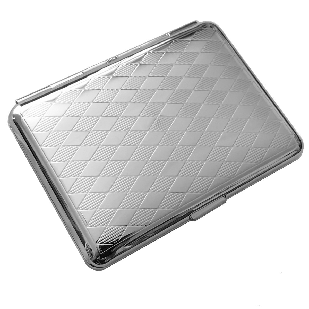 SILBERKANNE Silver-Plated Frankfurt Cigarette Case, 6.5 x 9.5 cm, Silver, Button Closure, 14 Capacity, Engraveable