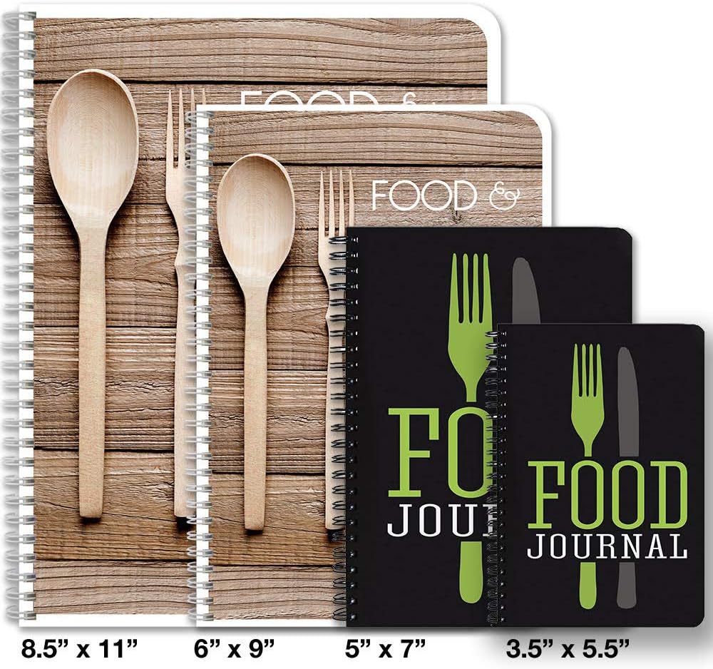 BookFactory Food Journal/Extra Small Food Diary Logbook/Diet Journal Notebook/Book, 120 Pages - 3 1/2 x 5 1/4" (Pocket Sized), Durable Thick Translucent Cover, Wire-O Binding (JOU-120-M3CW-A (Food)) : Record Books : Office Products