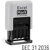 ExcelMark 1822 Date Stamp &ndash; Perfect for Shipping, Receiving, Expiration and Due Dates (Black Ink, Gray Mount)