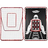PLAYAPUT 2 in 1 Baseball Rebouder Net and Pitching Net | Adjustable Pitch Back Baseball Rebounder With Strike Zone,Base ball Bounce Back Net For Pitching,Catching,Fielding,Throwing