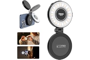 ULANZI Magnetic Selfie Light, LED Fill Light Compatible with Magsafe, LED Selfie Ring Light Included Sticky Ring for Phones, for Selfies/Photography/TikTok/Zoom Calls/Video Conference Color Black