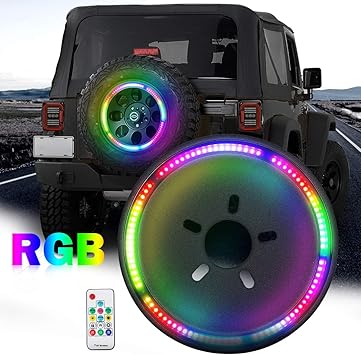Amazon Com Rgb Third Brake Light Rgb Spare Tire Lights With Rf Wireless Remote Controller Compatible With Jeep Wrangler Jk Jku 2007 2018 Yj Tj Lj 1987 2018 And Jl 2018 2020 Cool Decoration Rgb Brake