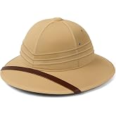 itsSpooky Adult British Pith Helmet &ndash; Jungle Safari Explorer Hat, Zoo Keeper Costume Helmet, Adjustable Sun Protection Sun Hat for Halloween &amp; Adventure Role Play