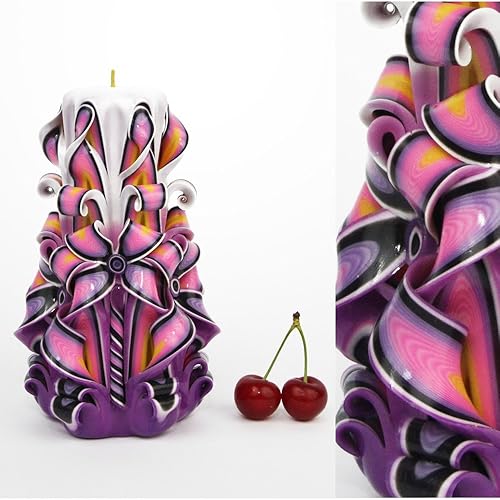 Kerze - Geburtstagsgeschenk Idee für Frauen und für Männer Vatertag - Handgeschnitzte Wohnkultur - EveCandles