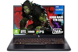 Acer Nitro V 15 Gaming Laptop, 15.6" FHD 165Hz IPS Display, Intel Core i7-13620H, NVIDIA GeForce RTX 5060 8GB, 32GB DDR4 RAM,